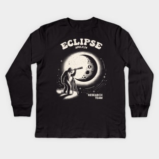 Bigfoot Research Team Eclipse 2024 Kids Long Sleeve T-Shirt